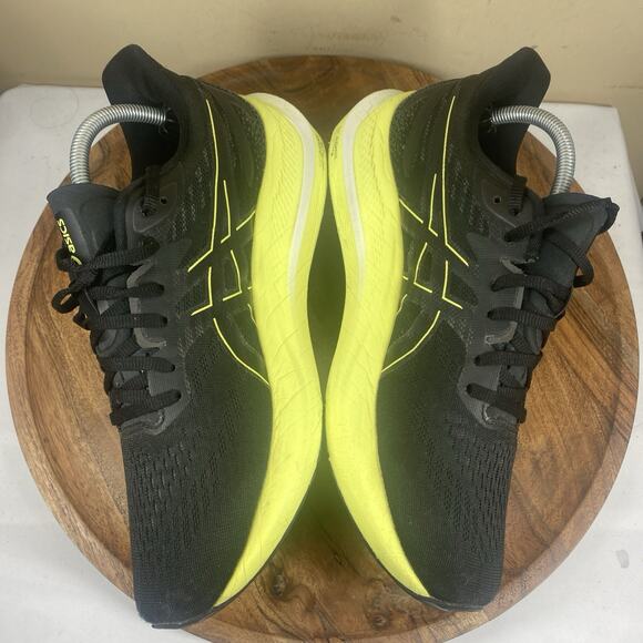 ASICS GT 2000-12 Black Glow Yellow Mens Size 9.5 Green Running Shoes 1011B691 - Picture 6 of 13